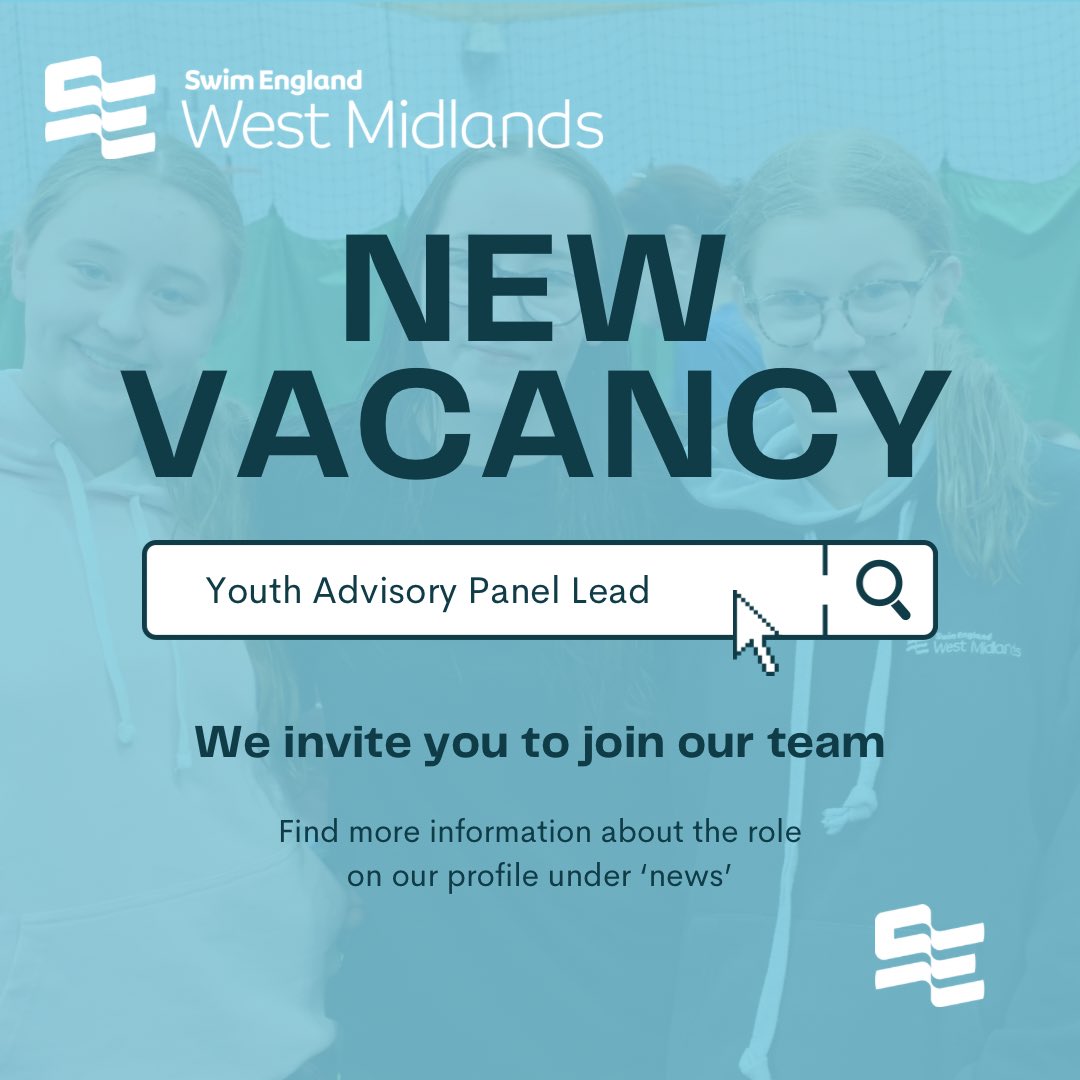 📣Vacancy: Youth Advisory Panel Lead

Read more 👇🏼

westmidlandswimming.org.uk/vacancy-swim-e…