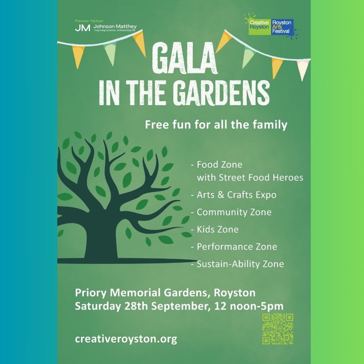 ROYSTON ARTS FESTIVAL 2024! 20.9 - 5.10

Gala In The Gardens!

Over 50 events! Full information: bit.ly/RoystonArtsFes…
creativeroyston.org

#roystonartsfestival #craftworkshop #royston #roystonhertfordshire #eventshertfordshire #eventsinroyston #cambridge #hertfordshire