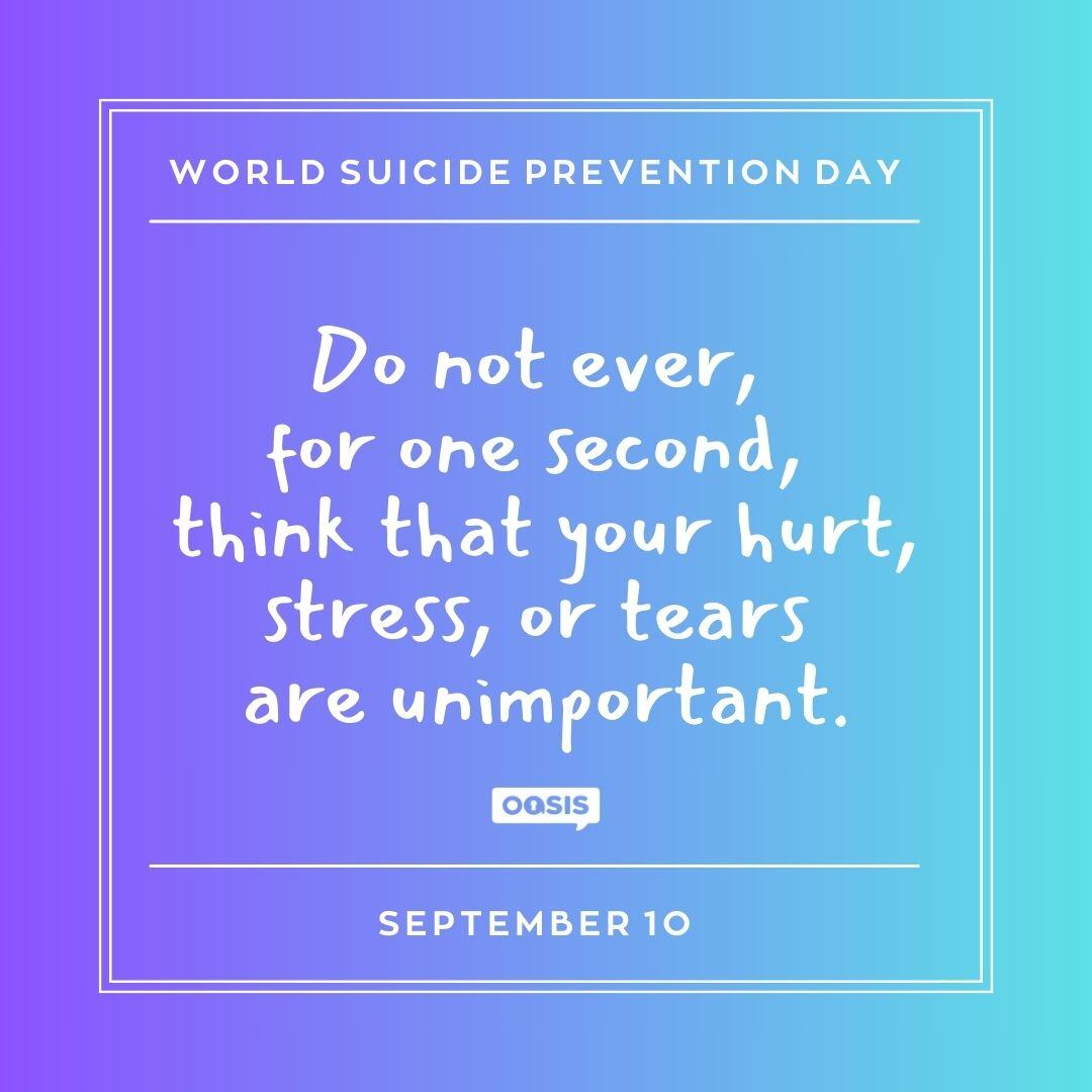 World Suicide Prevention Day. Let's come together to raise awareness and provide support.

You are not alone. Together, we can make a difference. #WorldSuicidePreventionDay #YouMatter #EndTheStigma #MentalHealthAwareness #SuicidePrevention