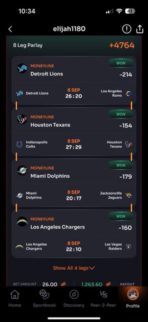 rebetapp's tweet photo. 🚨 BIG PARLAY WINNER 🚨

One ReBet user hit an eight leg NFL parlay at +4764 odds 🫡 https://t.co/8cIkFzlW8B