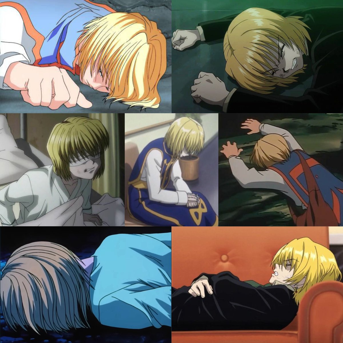 kuroxkura's tweet photo. kurapika period cramp moodboard i made https://t.co/JOx8ab1ZOm