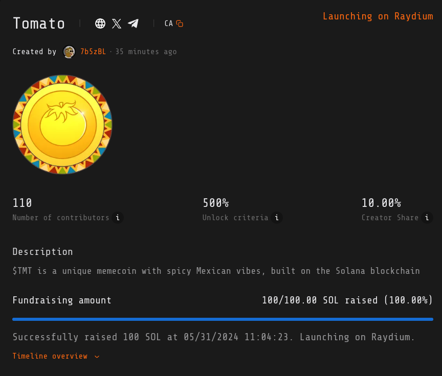 BREAKING: <a href="/Tomato_Mexico/">TOMATO</a> FUNDRAISING DEPOSITS CLOSED IN 1 SECOND 🍅🍅🍅🍅
