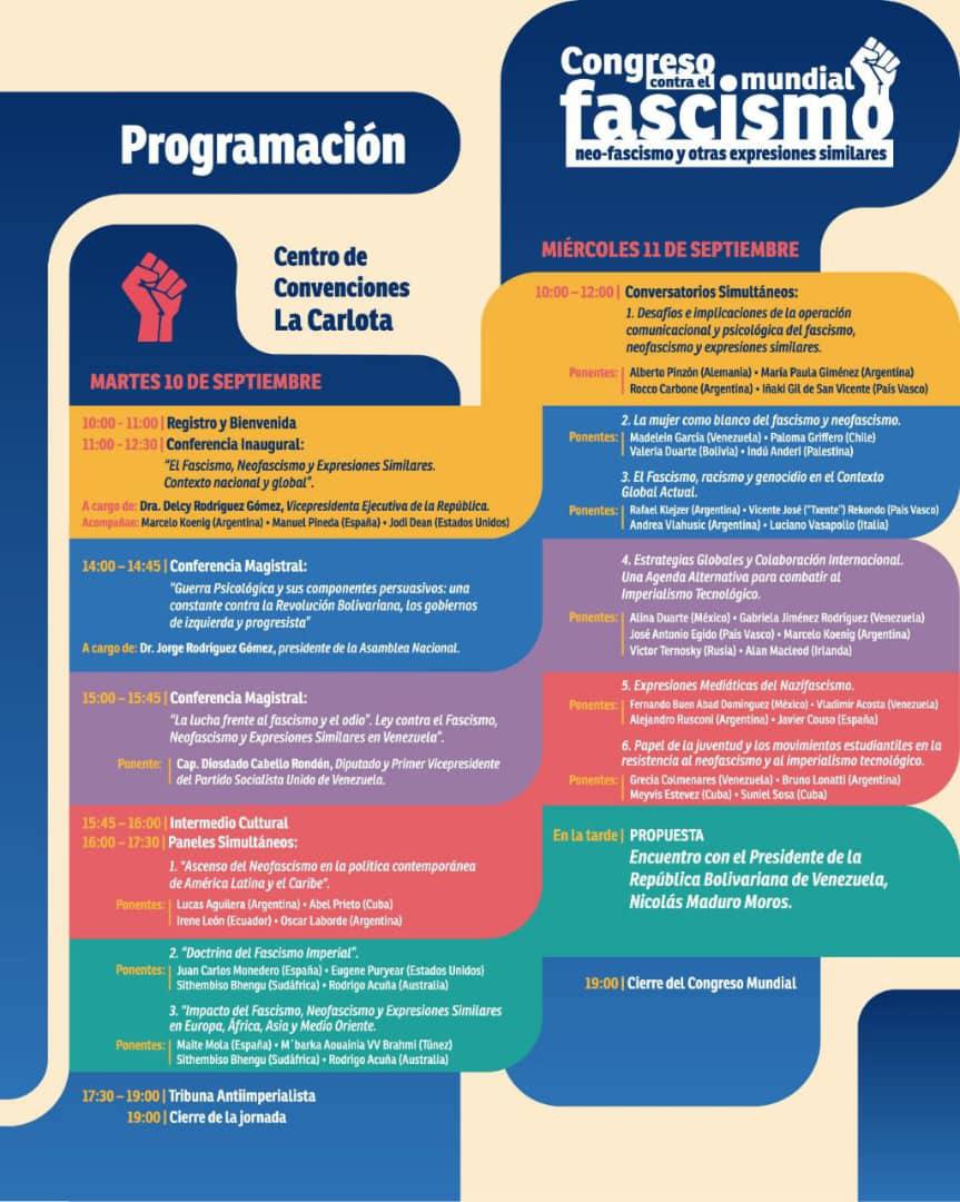 ALBATCP's tweet image. #Hoy | Todo listo en Caracas, #Venezuela, para el inicio del Congreso Mundial contra el Fascismo, Neofascismo y Expresiones Similares.

#10Sep