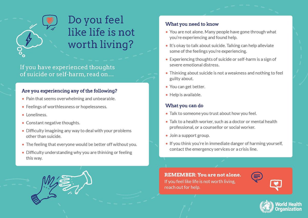 A1MoveNStore's tweet image. Today is World Suicide Prevention Day.

Suicide is a major public health challenge, with more than 700,000 deaths each year globally.

who.int/campaigns/worl…