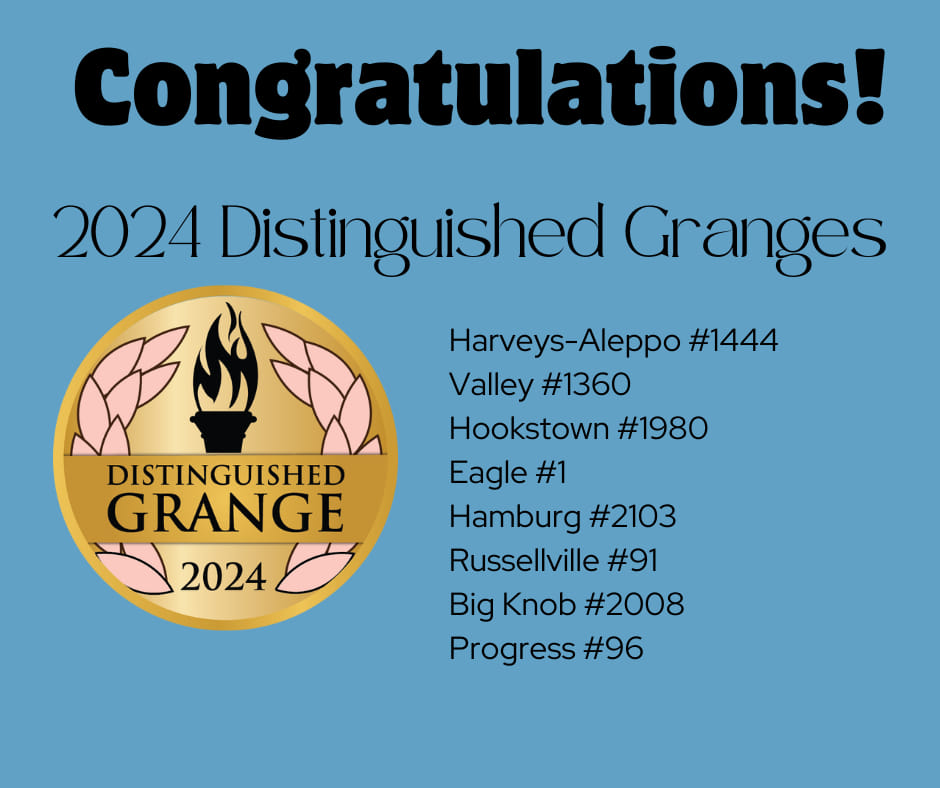 StateGrange's tweet photo. We congratulate the eight PA Subordinate Granges that have been designated DISTINGUISHED GRANGES by the National Grange. Across the country, only 40 Subordinates earned this honor. Congrats to HOOKSTOWN, RUSSELLVILLE &amp; BIG KNOB earned the "Golden" designation. https://t.co/H4HwAvlENX
