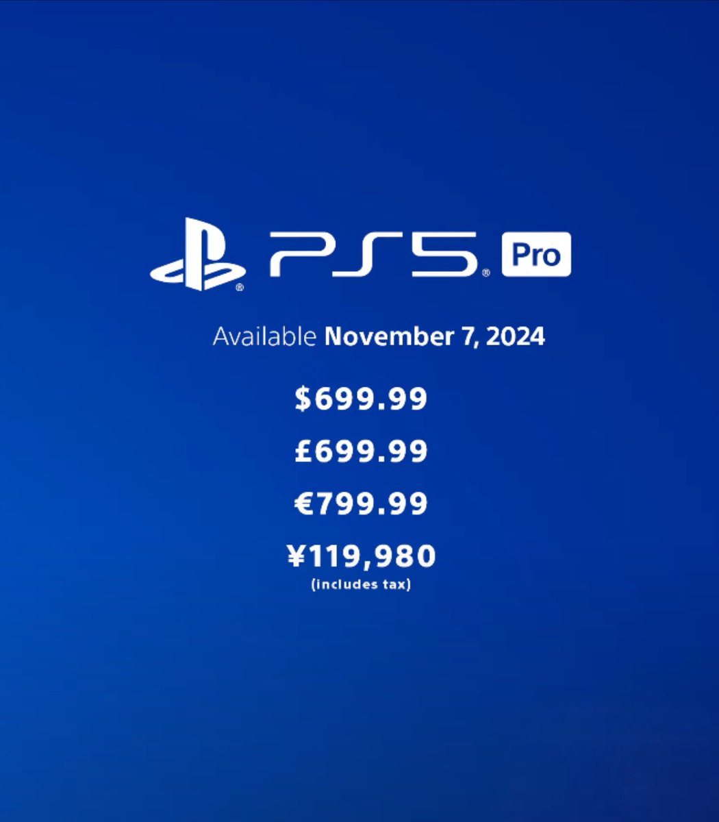 Dexerto's tweet image. The PS5 Pro is out November 7th, priced at $699.99