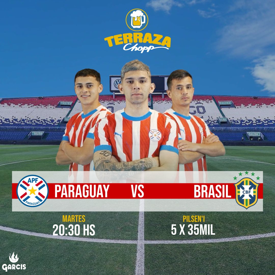 Vamos Paraguay! Hoy te esperamos para alentar a nuestra querida Albirroja con la promo Pilsen’i 5x35 mil gs 🍻 🇵🇾 🤩

📲 +Info al WhatsApp 👉🏻 wa.me/595981542888