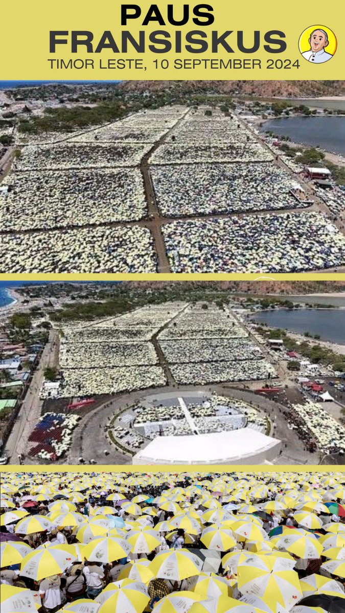 Pengunjung Misa Akbar bersama Paus Fransiskus di Tasitolu, Dili, Timor Leste. 

Kayaknya 5 roti dan 2 ikan gak bakal sisa.