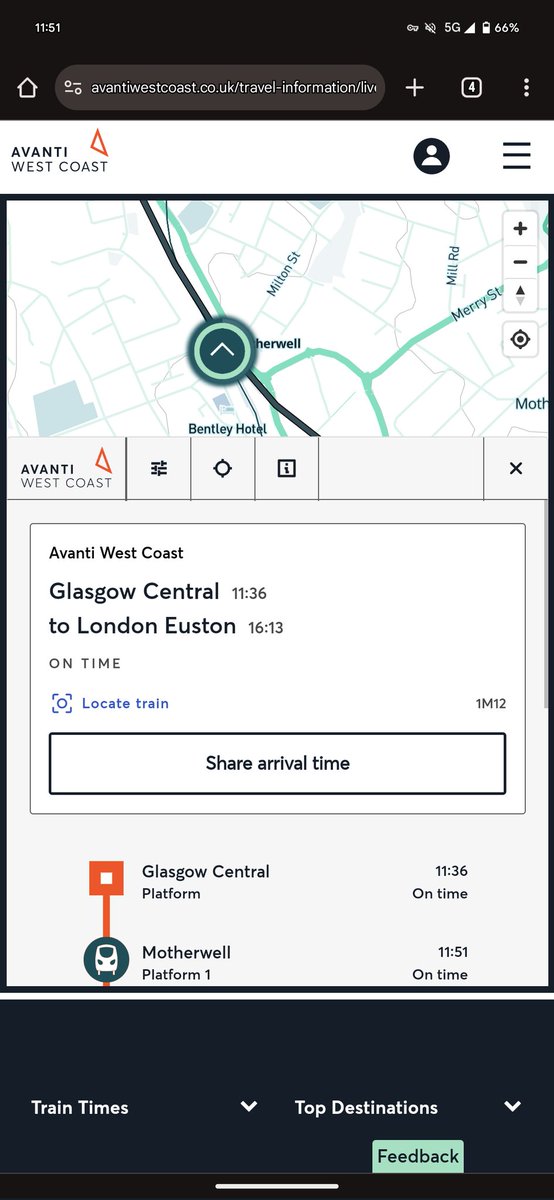 .<a href="/AvantiWestCoast/">Avanti West Coast</a> why is your live tracker not correct? This train is cancelled yet it says it's in Motherwell right now on time