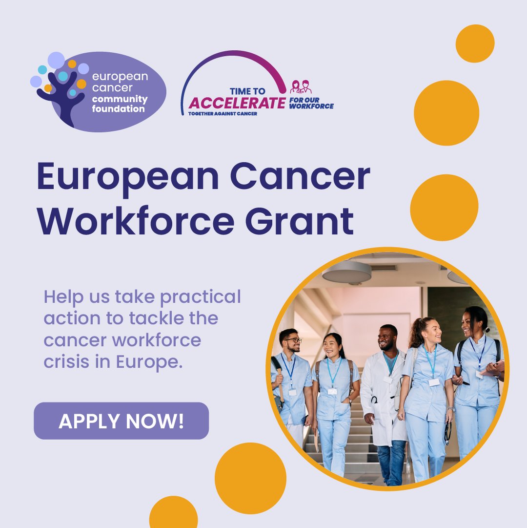 The European Cancer Workforce Fund is accelerating efforts to tackle the crisis in the healthcare systems. 🩺

With up to €20,000 in grants, the Fund will spotlight pilot projects set to improve working conditions and patient care. 📚

Apply now! 🔗 europeancancerfoundation.org/apply/