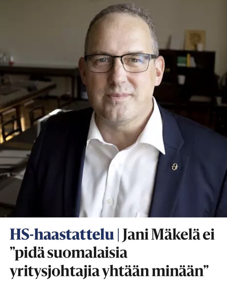 Joa yhtään lohduttaa niin eivät suomalaiset yritysjohtajatkaan pidä Mäkelää ”yhtään minään”.