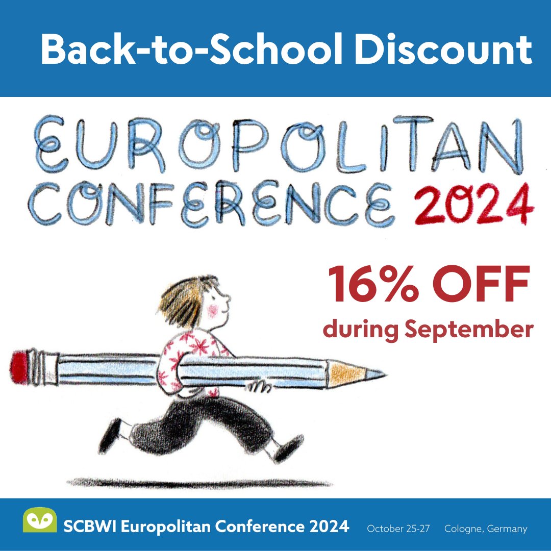 SCBWIGermany's tweet photo. Hey there, #European #kidlit #creataor!
Join us in beautiful #Cologne for the revival of the #Europolitan #conference! 

Mix&amp;Match 3 tracks, #showcase your #portfolio, write a winning #pitch &amp; get a 1year #SCBWI membership, &amp; connect to your fellow peers.
https://t.co/r2mNmi6BYn https://t.co/mTnDfCjgpq