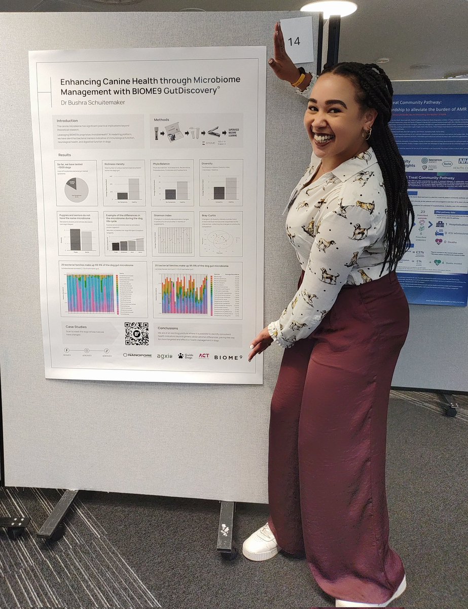 ᴰʳ Bushra (she/her) 🇵🇸 🇪🇺 (@bushybio) on Twitter photo Really excited to be representing <a href="/BIOME9_/">BIOME9</a> & share our #CanineMicrobiome research for the first time at <a href="/LivUni/">University of Liverpool</a> UK Microbiome #OneHealth conference 🐶
Come visit me at #poster 14 (or just look for the girl wearing a dog-themed blouse...)
#CanineResearch #AnimalMicrobiome Really excited to be representing <a href="/BIOME9_/">BIOME9</a> & share our #CanineMicrobiome research for the first time at <a href="/LivUni/">University of Liverpool</a> UK Microbiome #OneHealth conference 🐶
Come visit me at #poster 14 (or just look for the girl wearing a dog-themed blouse...)
#CanineResearch #AnimalMicrobiome