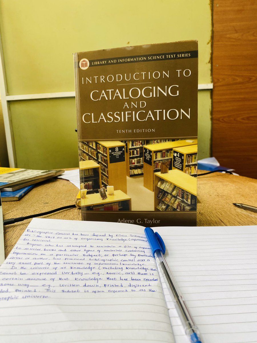 abdirahimifiye's tweet photo. Delving into *Introduction to Cataloging and Classification* (10th ed.) by Arlene G. Taylor. An essential guide for anyone passionate about organizing knowledge in libraries! #LibraryScience #Cataloging #InformationManagement #Makerereuniversity https://t.co/XjpPyKEpK0