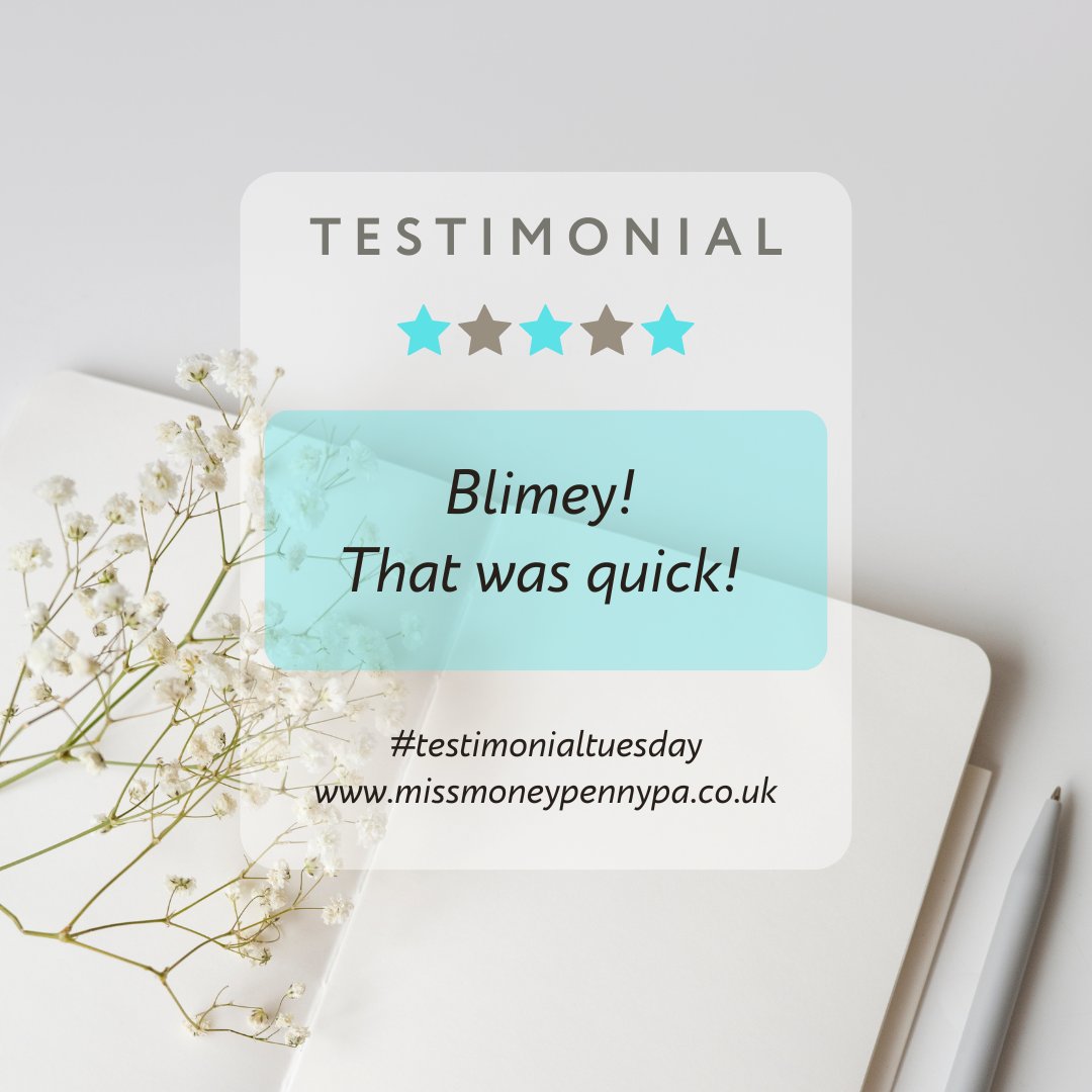 PennyToulson's tweet image. We will always ensure any task is completed as efficiently as possible! #testimonialtuesday #efficientworking #PAServices 
mismoneypennypa.co.uk