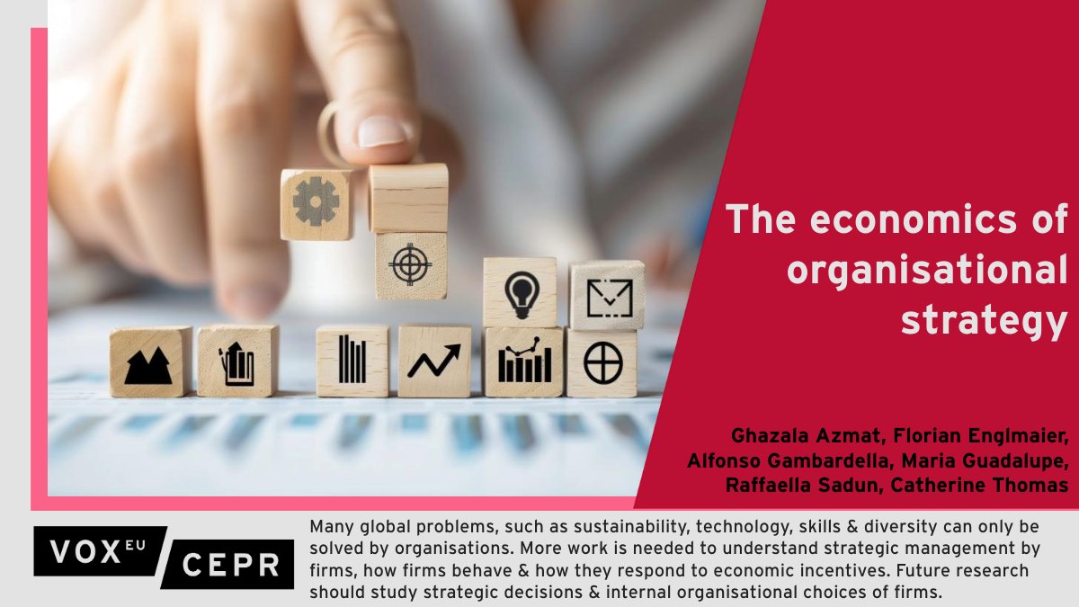 More work is needed to understand strategic management by firms, how firms behave, and how they respond to economic incentives. 
G Azmat <a href="/sciencespo/">Sciences Po</a>, <a href="/FlorianEnglmai1/">Florian Englmaier</a>, <a href="/agambardella61/">Alfonso Gambardella</a>, M Guadalupe <a href="/INSEAD/">INSEAD</a>, <a href="/raffasadun/">Raffaella Sadun</a>, C Thomas <a href="/LSEnews/">LSE</a> 
ow.ly/fzt550TiEne