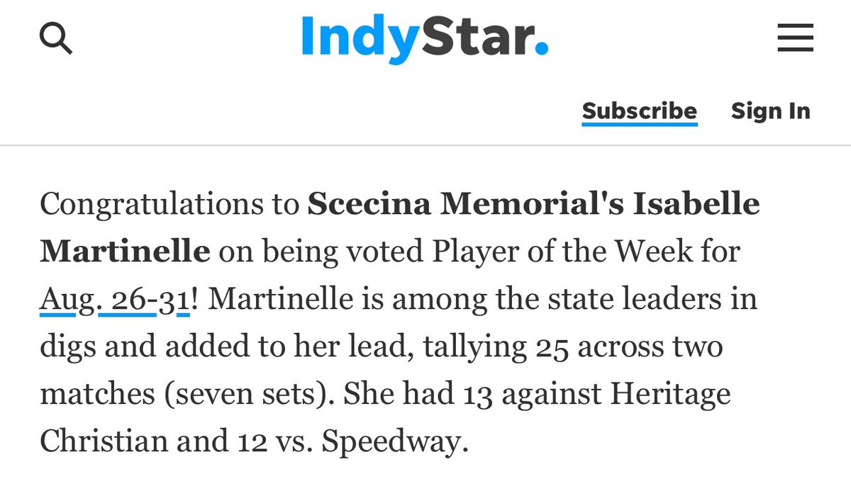scecinavb's tweet photo. ⭐️⭐️⭐️Congratulations are in order for Scecina’s own @Izzy_martinelle who won Player of the Week!⭐️⭐️⭐️

https://t.co/zcojDTbgOp https://t.co/qUCvQka4E3