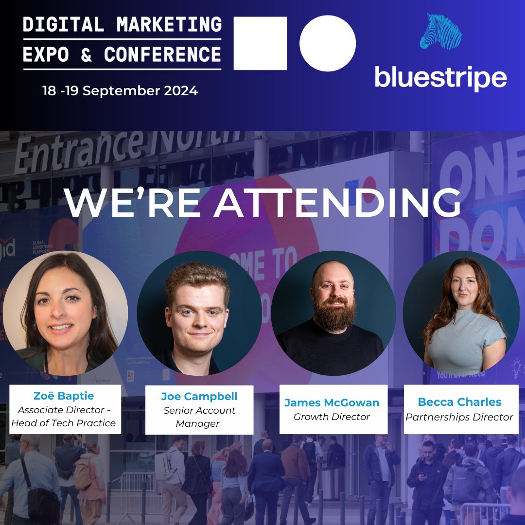 Our Bluestripe team on the ground <a href="/dmexco/">DMEXCO</a>. Are you attending the conference this year? We’d love to see you. Drop us a DM to arrange a meeting! 

#dmexco24