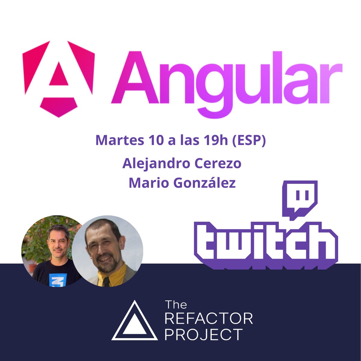 refactorproject's tweet image. Esta tarde a las 19h tenemos directito, en esta ocasión contaremos con Alejandro Cerezo para contarnos qué novedades trae Angular en sus últimas versiones.
Lo veremos todo, como siempre, con demo de código en directo 😎
twitch.tv/therefactorpro…
#angular #livecoding