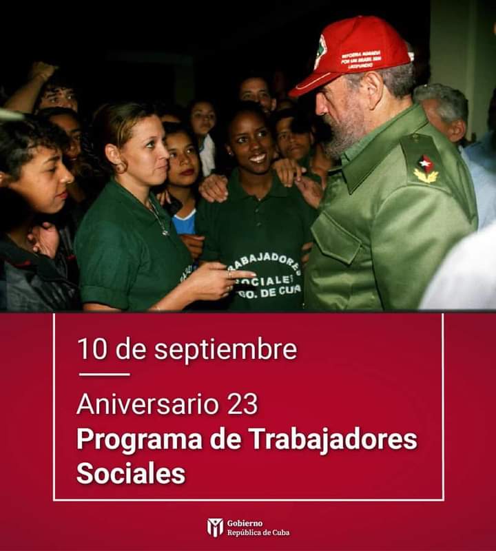 DocenteFinlay's tweet photo. Felicidades en el 24 aniversario para todos los trabajadores que conforman  Programa de #TrabajadoresSociales creado por nuestro Comandante en Jefe #Fidel. 
#FidelPorSiempre 
#salud_colon 
#MatancerosEnVictoria 
#CubaPorLaVida https://t.co/EOnwYviIg3