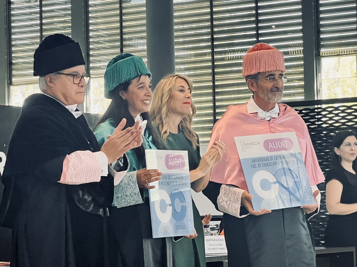 ✅Turno para los Centros que han recibido el máximo reconocimiento en materia de calidad que concede la Agencia Nacional de Evaluación de la Calidad y Acreditación, habiendo obtenido la denominada calificación AUDIT 

<a href="/UExMedicina/">Medicinayccs_UEx</a> <a href="/AgrariasUex/">Agrarias Uex</a> <a href="/_FENTO_/">Facultad de Enfermería y Terapia Ocupacional</a> <a href="/FacEducPsicUEx/">Facultad de Educación y Psicología (UEx)</a>