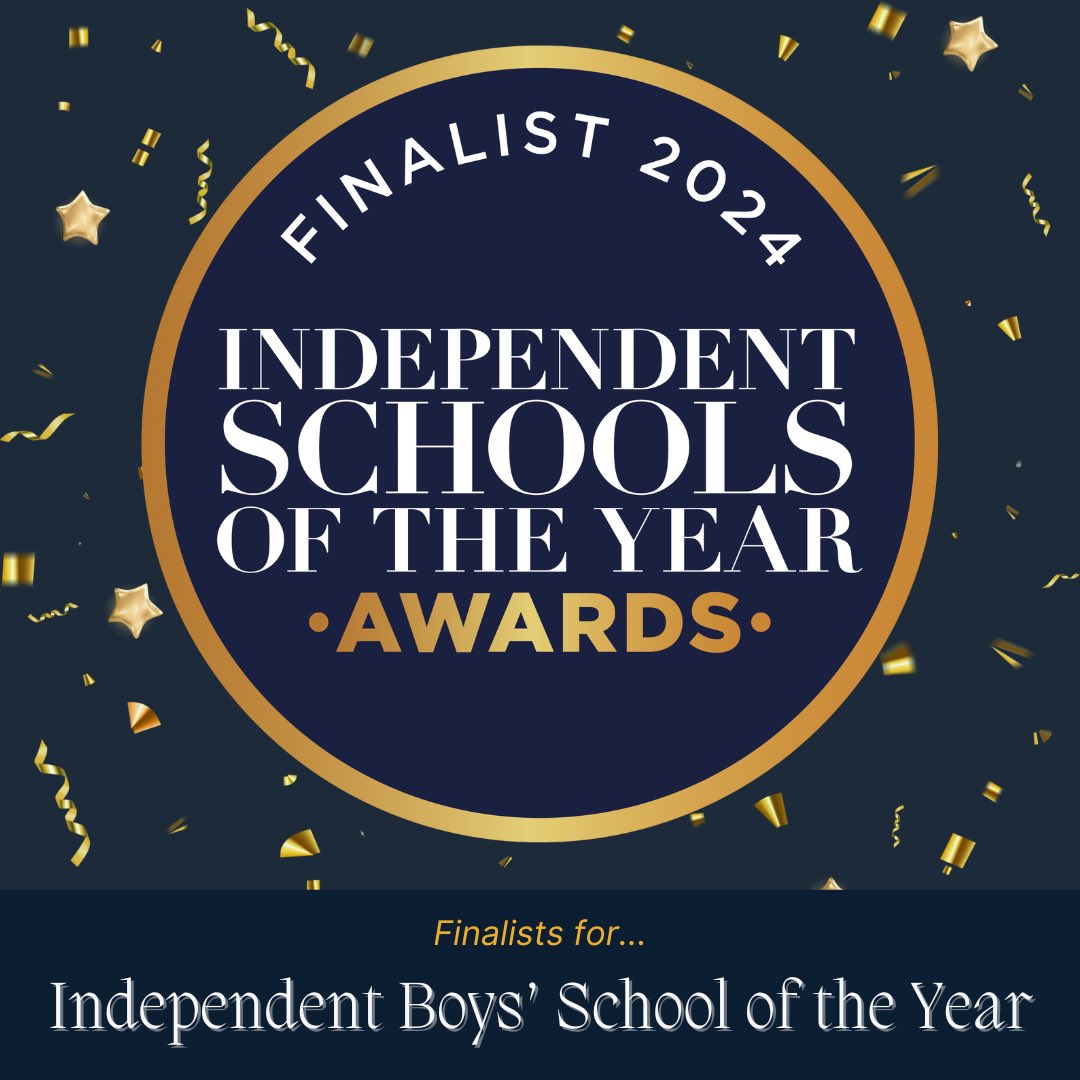 We are delighted to announce that we are finalists for ‘Independent Boys’ School of the Year’ in the prestigious ISOTY 2024 Awards! 🌟
 
Wish us luck at the awards ceremony on Tuesday 8 October! 🤞

<a href="/isotyawards/">Independent Schools of the Year 2023 Awards 🏆</a>