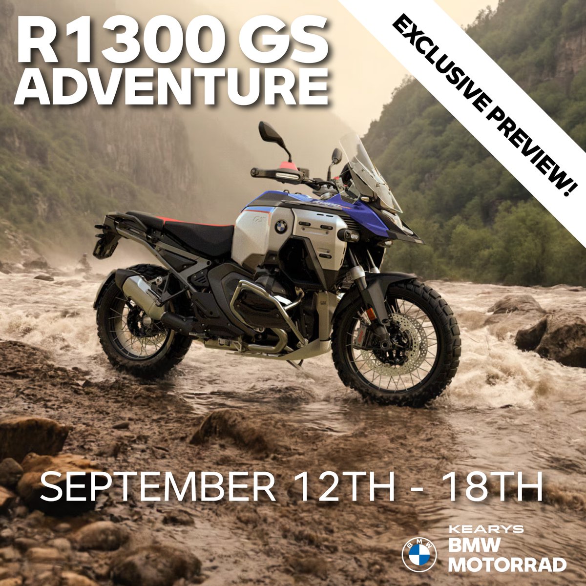 It's official, the new BMW R 1300 GS Adventure will be on display at Kearys Motorrad from this Thursday September 12th to Wednesday September 18th! 

Be one of the first riders to see this incredible adventure bike in-person.

#Motorrad #R1300GS #Adventure #Kearys #Cork #Ireland
