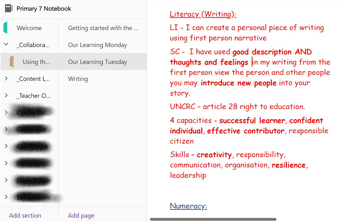 Rimbleton PS (@rimbletonps) on Twitter photo Fantastic to see our P7 pupils using OneNote in Teams to discuss learning intentions and collaboratively create success criteria! They’ve integrated the <a href="/UNCRC/">Children's Right's</a>, the 4 capacities, and key skills! 🌟 #DigitalLiteracy #UNCRC #SkillsForLife <a href="/FifeDigiLearn/">Fife Digital Learning</a> Fantastic to see our P7 pupils using OneNote in Teams to discuss learning intentions and collaboratively create success criteria! They’ve integrated the <a href="/UNCRC/">Children's Right's</a>, the 4 capacities, and key skills! 🌟 #DigitalLiteracy #UNCRC #SkillsForLife <a href="/FifeDigiLearn/">Fife Digital Learning</a>