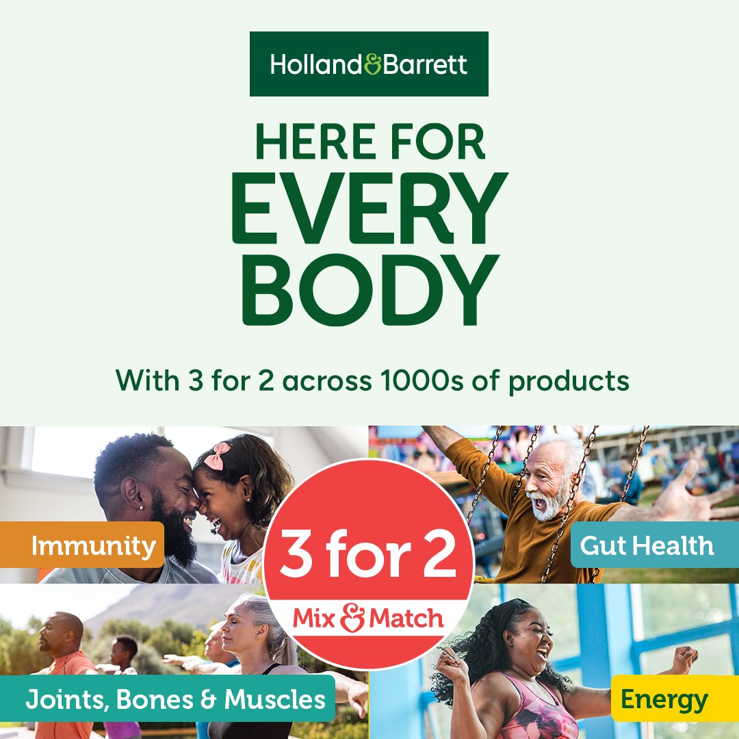 As the summer holidays end, and kids head back to school, there’s no better time to reset your wellness routine. From gut health to immunity, Holland &amp; Barrett are here to help every body feel their best. Offer valid until 5th November.*
*T&amp;Cs apply.
#HollandAndBarrett #wellness