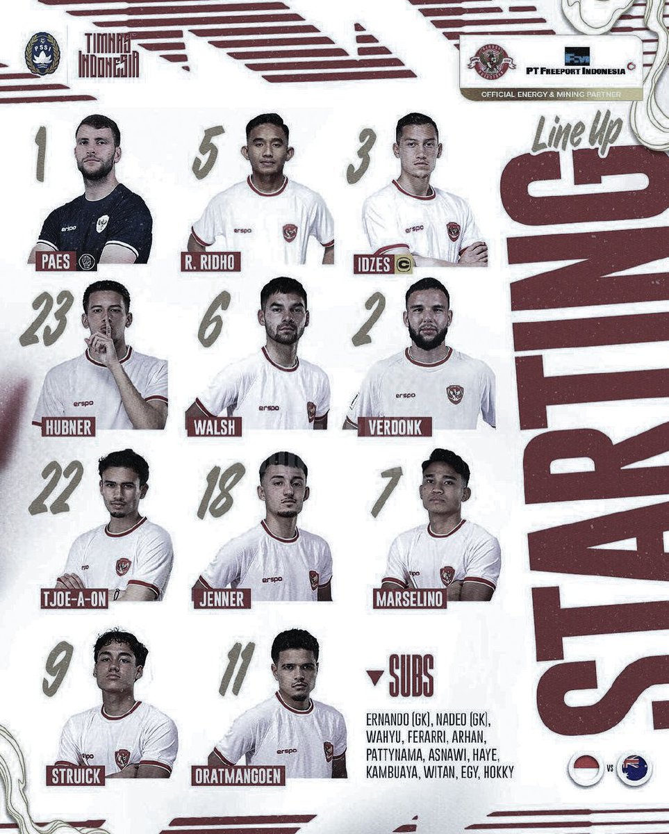 Timnas day is finally here, and the starting XI is ready to take the pitch. Filled with belief in one another and a burning desire to make our supporters proud, we are brimming with optimism that we will secure the crucial +3 points - the time has come for us to soar. 🦅