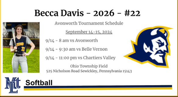 Come watch me play for my school team again in Avonworth!!