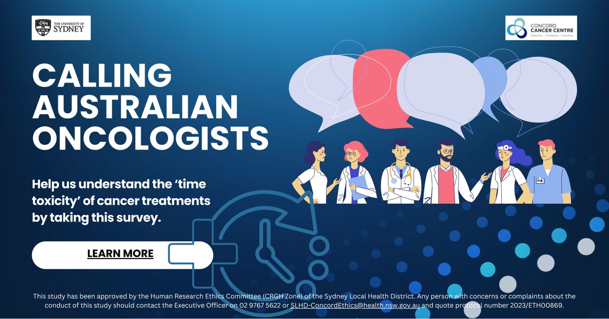 Concerned about time toxicity affecting your patients? Contribute to research on this topic by responding to a questionnaire at redcap.slhd.nsw.gov.au/surveys/?s=EFD…