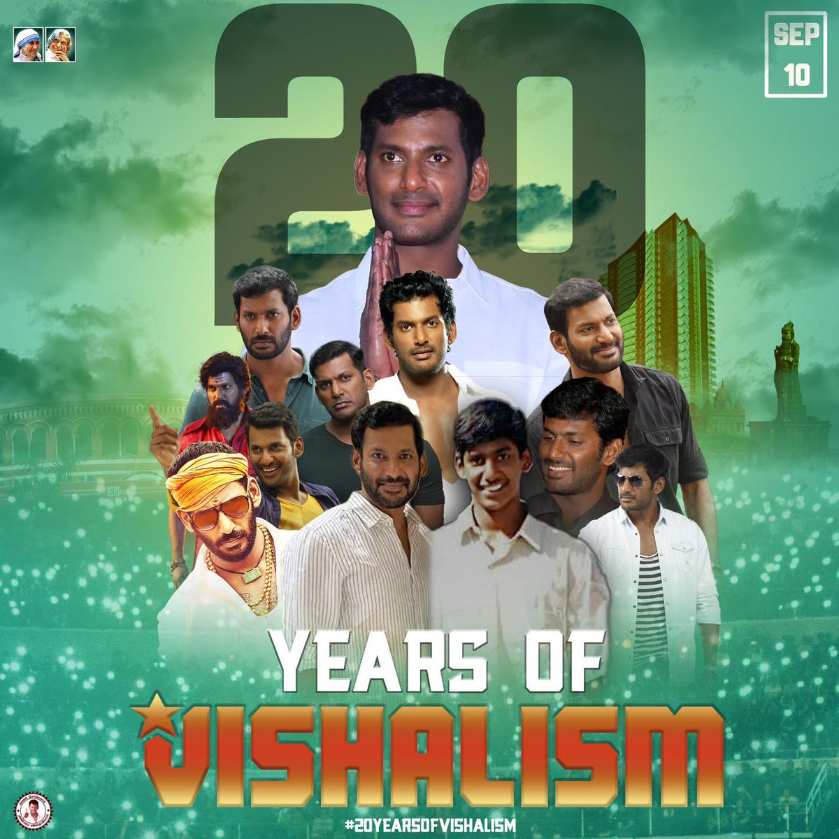 Two decades of talent,dedication passion &amp; thank you for entertaining us with your amazing performances!
Congrats for the 20 years in the film industry dear <a href="/VishalKOfficial/">Vishal</a>,cheers to many more!
#20YearsOfVishalism
#Vishalism
#PuratchiThalapathyVishal
#20YearsOfPuratchiThalapathy