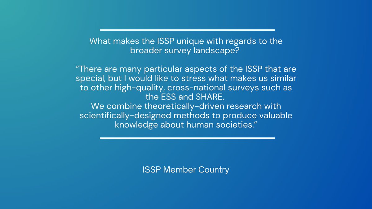 🎉 #ISSP40 🎉As part of our anniversary celebrations, we asked our members what is unique about the ISSP. We’ll be sharing their inspiring quotes with you. Interested in joining the ISSP as a member? 👉issp.org/members/applyi…