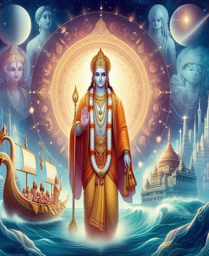 threadtablets's tweet image. ⏳ Role in Time Cycles:

According to Hindu cosmology, each Manu rules over a Manvantara, a period of time lasting for millions of years. Vaivasvata Manu governs the current Manvantara, which began after the cosmic flood. 

#Manvantara #CosmicCycles 7/11
