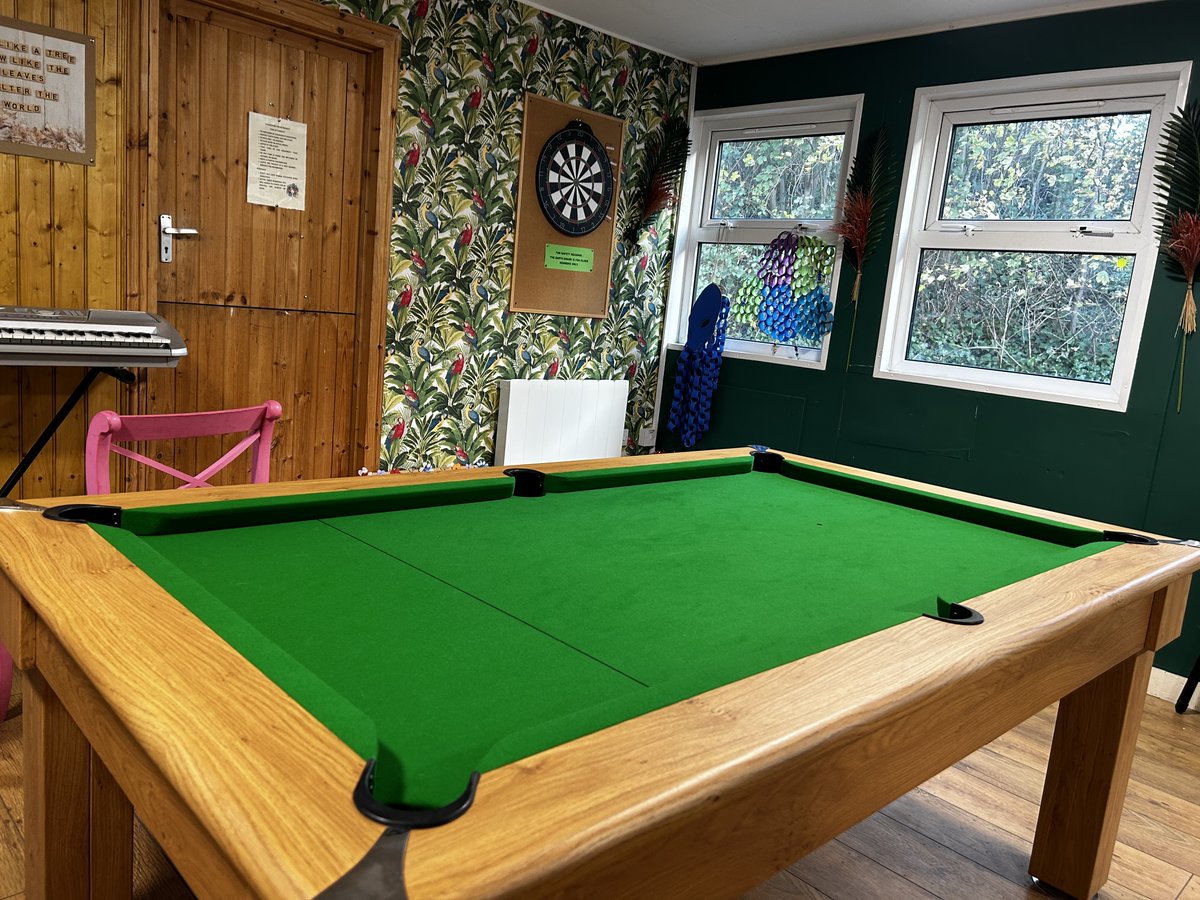 folkestoneshed's tweet image. Pool tables ready  for use as the weather moves young people inside.