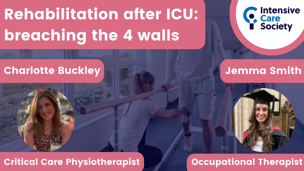 Finally, we are joined by <a href="/CharlotteFB21/">Charlotte Buckley</a> , Critical Care Physiotherapist and Jemma Smith, Occupational Therapist, who will talk about reversing the deconditioning cycle.

Book your spot now while you can!

bit.ly/rehabstudy