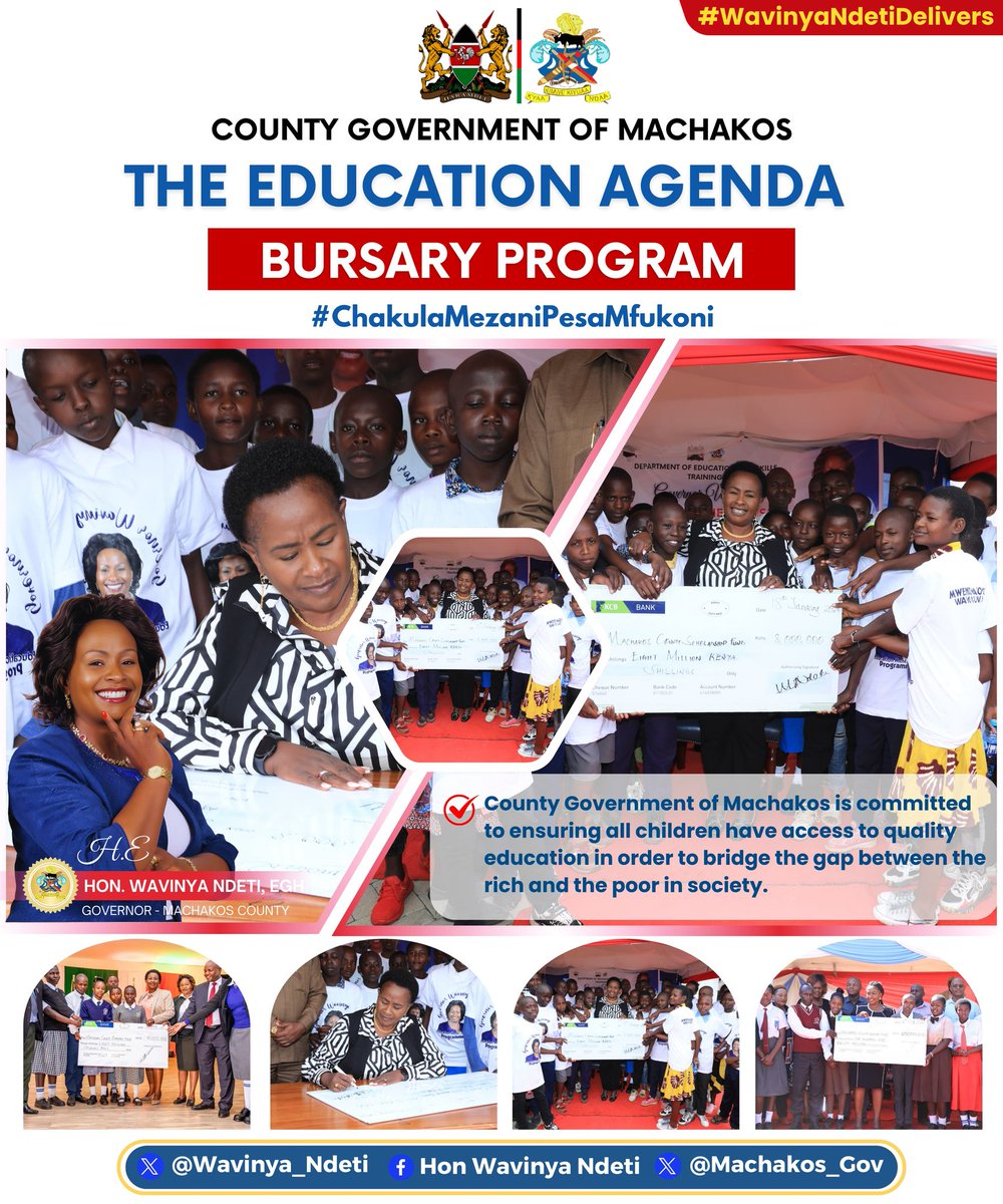 NevaMutheu's tweet image. Every child is deserving of good and quality education.
The Bursary program has aided in supporting the less fortunate and now education is affordable to all.
Asante mama @Wavinya_Ndeti 
#WavinyaNdetiDelivers