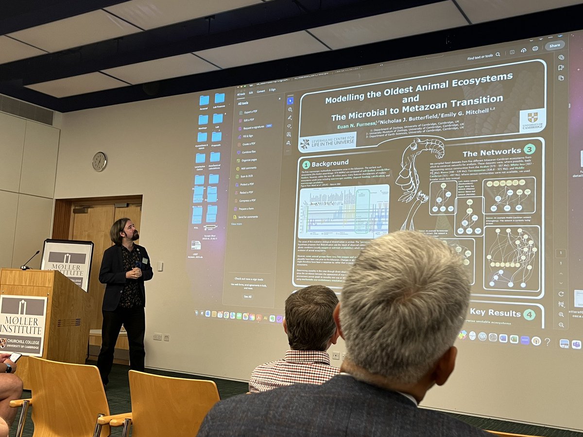 Deep Time Ecology (@deeptimeecology) on Twitter photo Great to be at the Origins Federation 2024 conference hosted by <a href="/LeverhulmeCLU/">Leverhulme Centre for Life in the Universe</a> talking about our work on #Ediacaran #Cambrian ecological networks Great to be at the Origins Federation 2024 conference hosted by <a href="/LeverhulmeCLU/">Leverhulme Centre for Life in the Universe</a> talking about our work on #Ediacaran #Cambrian ecological networks