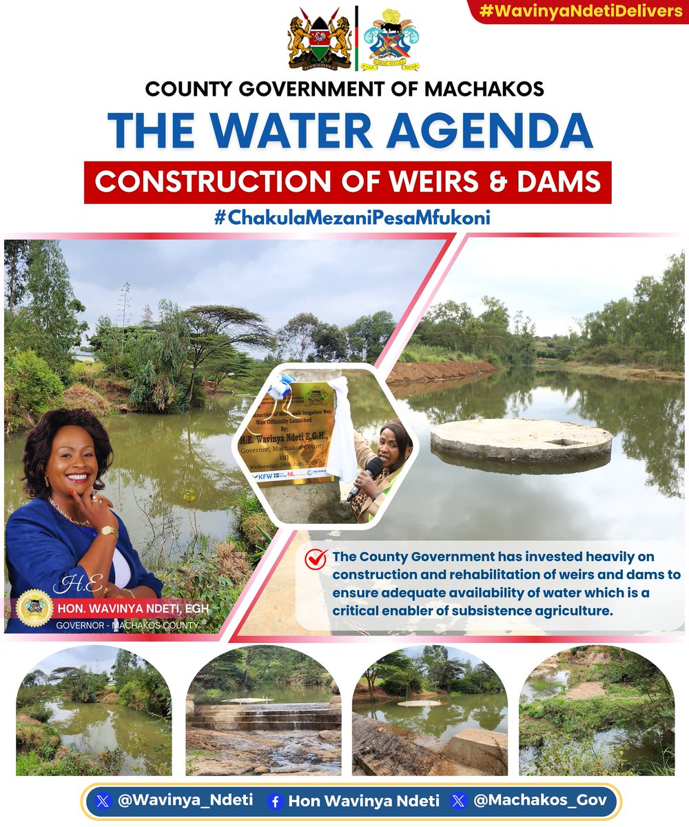 Construction of weirs and earth dams are game changers in the realisation of #foodsecurity in our communities!  
#WavinyaNdetiDelivers 
<a href="/AfyaCentreCrew/">🅰🅵🆈🅰🅲🅴🅽🆃🆁🅴🅲🆁🅴🆆🇰🇪</a>