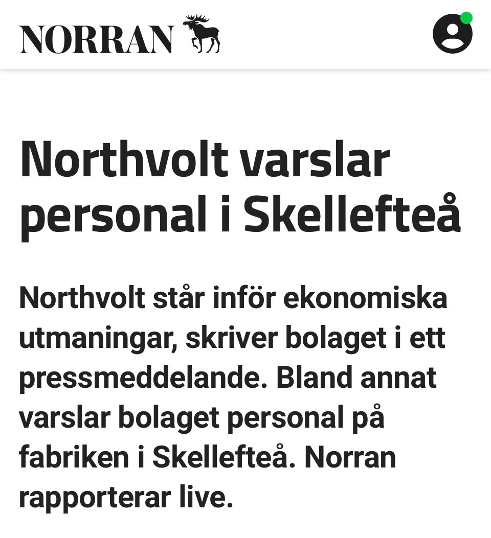 Om 50 år kommer <a href="/Historiepodden/">Historiepodden</a> prata om Northvolt kring andra företag och projekt politiker uppat och understött likt kända gruvor och industrier som aldrig fann bäring. Någonting säger mig att Northvolt inte blir det sista men att aktieägarna likt tidigare duschat i riksdaler