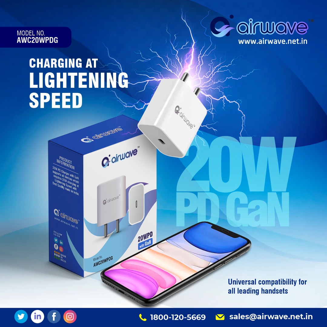 Airwave11051's tweet image. #20W_PD_GAN_CHARGER
Visit us: airwave.net.in
Our product is now available on Flipkart and Amazon
Download the Airwave app on your mobile: bit.ly/3PwJ17X
call us at: +91 9163946809
#20W #pdcable #GAN #CHARGER #Chargers #availablenow #buynow