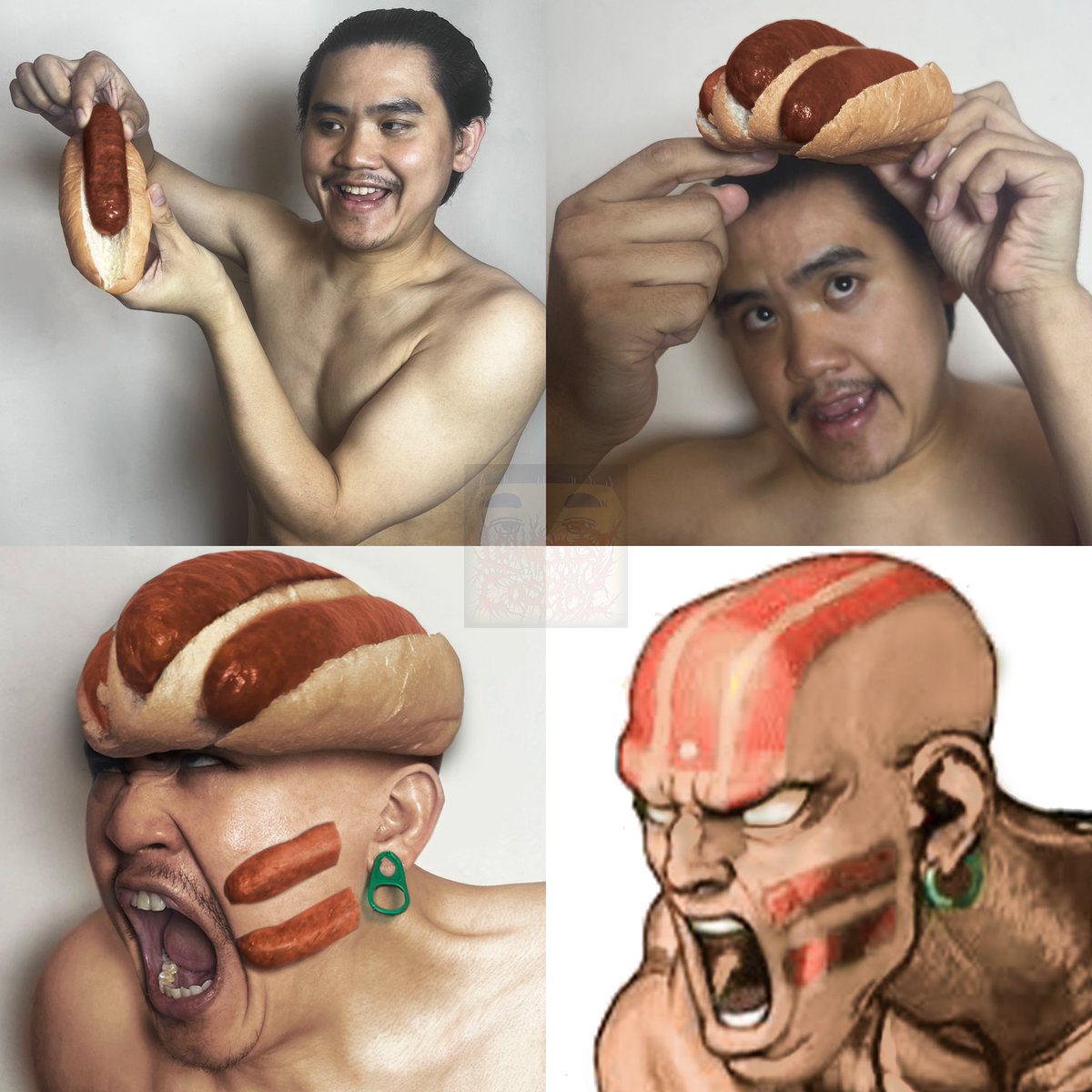 LOWCOSTCOSPLAY's tweet photo. Dhalsim

#lowcostcosplay #Dhalsim #streetfighter #capcom #sausage #hotdog  #food #forcedperspective #art #delicious #street https://t.co/egs0haiygO