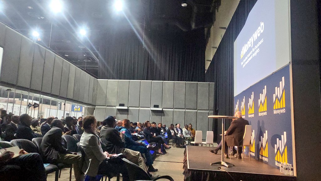 SurenNaidoo's tweet photo. @sarstax @EdKieswetter @SCC_Joburg . @Eskom_SA chair @mteton speaking with @maggsonmedia at the #MoneySummit. 
#MoneywebNews #Eskom
#MtetoNyati https://t.co/TJsNgJWv9W