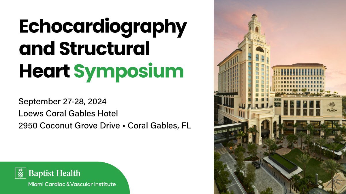 AVSotoMD (@sotoheartmd) on Twitter photo Join us: 41st Annual <a href="/BaptistHealthSF/">Baptist Health</a> Echo and Structural Heart Symposium with world renowned experts on cutting edge topics. #echofirst #cardiotwitter #cardiology #echocardiogram #transesophageal
<a href="/miamiheartmd/">Lowie Van Assche, MD</a>
<a href="/CGMihosDO/">Christos Mihos DO</a>
<a href="/elliottelias/">Elliott</a>
Register here: lnkd.in/eXmdr5sR Join us: 41st Annual <a href="/BaptistHealthSF/">Baptist Health</a> Echo and Structural Heart Symposium with world renowned experts on cutting edge topics. #echofirst #cardiotwitter #cardiology #echocardiogram #transesophageal
<a href="/miamiheartmd/">Lowie Van Assche, MD</a>
<a href="/CGMihosDO/">Christos Mihos DO</a>
<a href="/elliottelias/">Elliott</a>
Register here: lnkd.in/eXmdr5sR