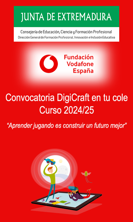 Publicada la convocatoria para participar en el Programa DigiCraft en tu cole. Plazo del 10 al 20 de septiembre de 2024: drive.google.com/file/d/1fu_Tf5…