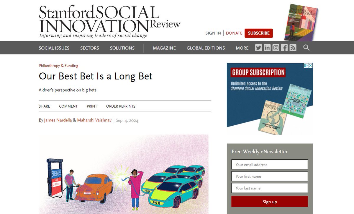 Last Mile Health (@lastmilehealth) on Twitter photo In a new <a href="/SSIReview/">Stanford Social Innovation Review</a> article, LMH's @JamesNardella & Maharshi Vaishnav of @Educate_Girls reflect that big bets can lead to real growth in impact -- but to enable the systematic change we want to see in the world, our best bet is a long bet. More: bit.ly/3ZhdIDU In a new <a href="/SSIReview/">Stanford Social Innovation Review</a> article, LMH's @JamesNardella & Maharshi Vaishnav of @Educate_Girls reflect that big bets can lead to real growth in impact -- but to enable the systematic change we want to see in the world, our best bet is a long bet. More: bit.ly/3ZhdIDU