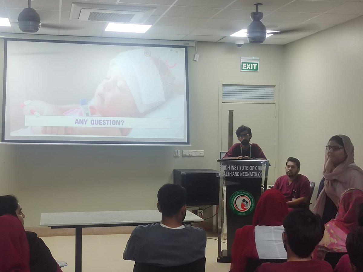 SichnMedia's tweet image. At  #SICHN Children's Hospital Sukkur held a session on “Fever and Its Management.” The presentation was led by Muzamil Ahmed and facilitated by Dr. Tahreem.
#childrenshospital #fevermanagement #pediatriccare #healthcareworkshop #childhealth #sukkur @BBhuttoZardari @AzraPechuho