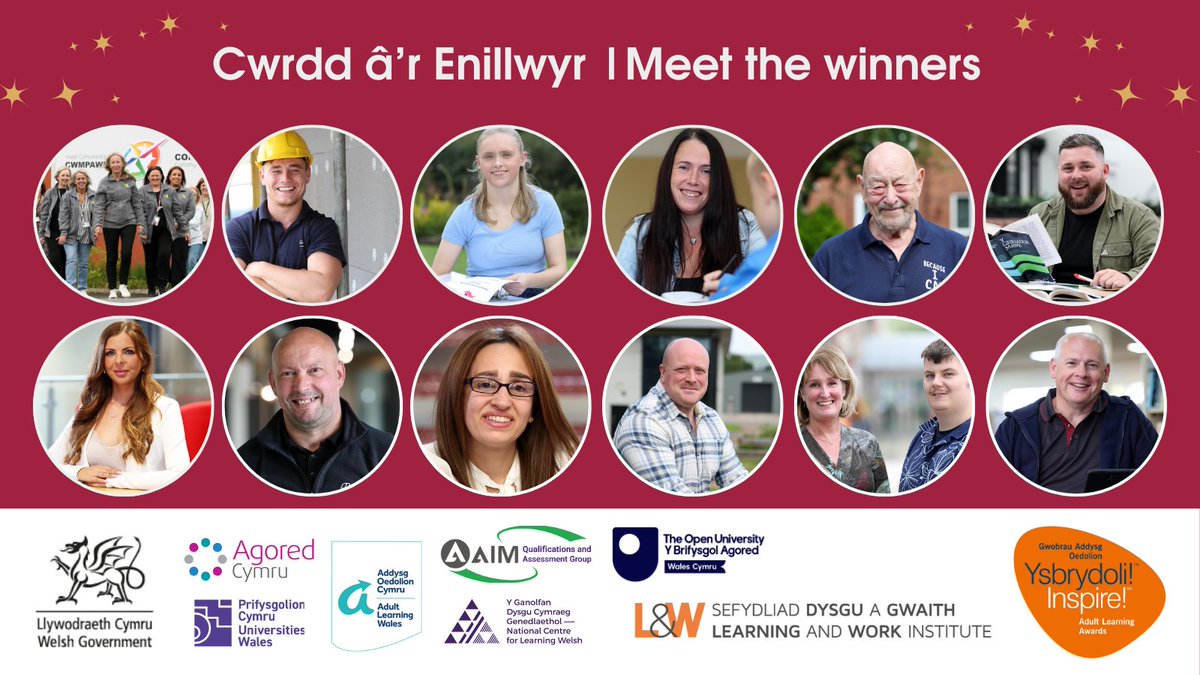 LearnWorkCymru's tweet image. 📢L&amp;amp;W would like to congratulate all #InspireCymru24 award winners for their achievements &amp;amp; commitment to #lifelonglearning, you inspire us all.👏🏽🥳
 
Catch up on the stories below⤵️
adultlearnersweek.wales/award-winners/

@OUCymru @alwcymru @AgoredCymru @learncymraeg @Unis_Wales @aim_qag