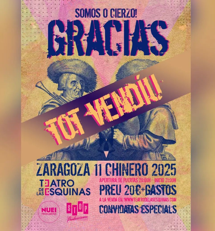 ℹ️ <a href="/Mallacanofizial/">Mallacán ofizial</a> acaba de penchar lo cartel de "tot vendiu" pa lo suyo concierto de l'11 de chinero en Zaragoza, pa celebrar 30 anyos de mosica: arainfo.org/mallacan-30-an…